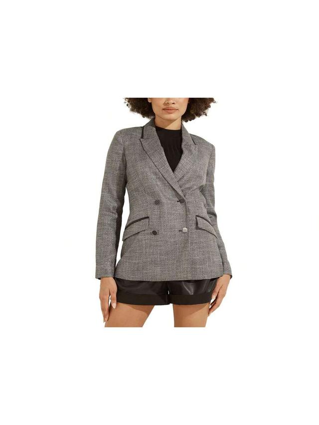 guess giulia double breasted houndstooth blazer