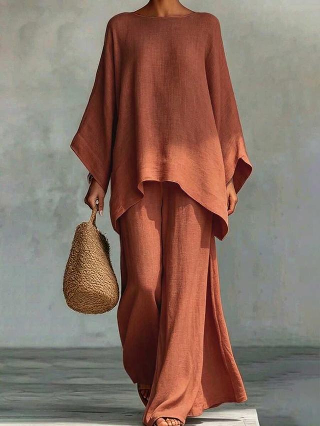 loose fit flowy linen blend shirt blouse