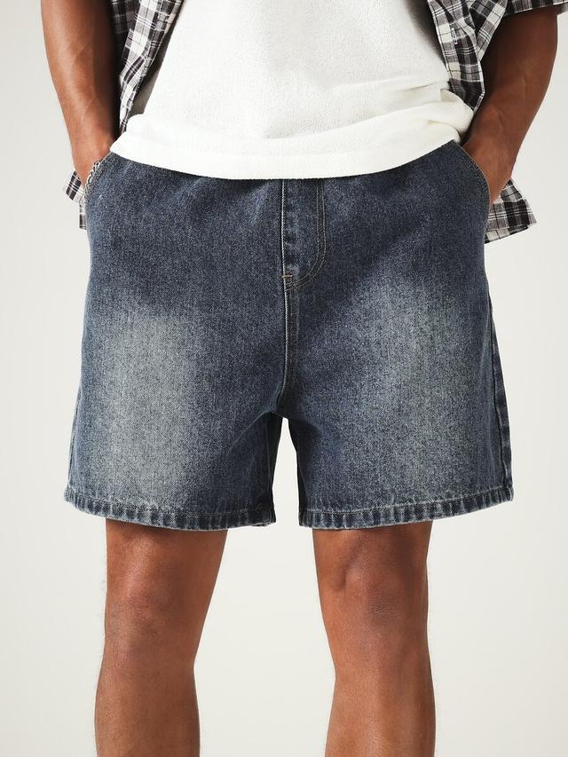 sumwon pull-on vintage wash denim shorts