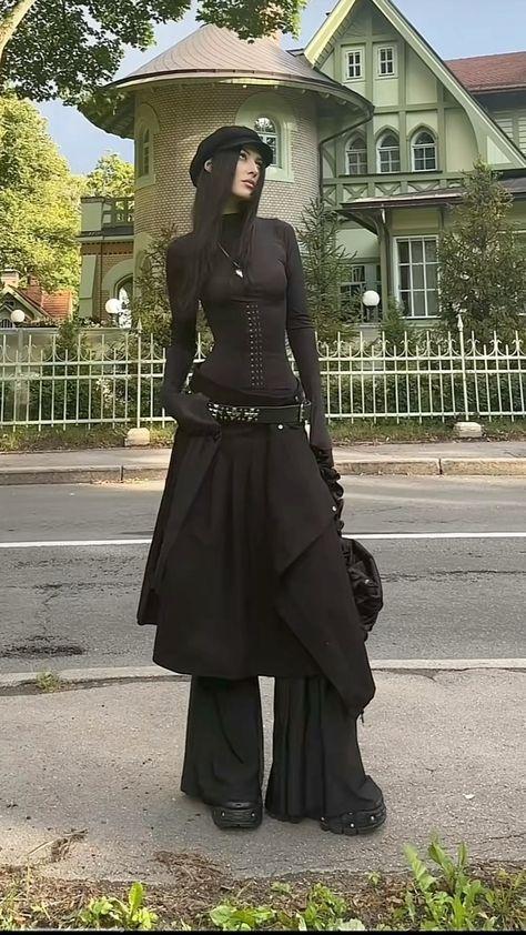 Black Asymmetrical Midi Skirt