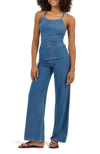 Cropped Denim Jumpsuits for women