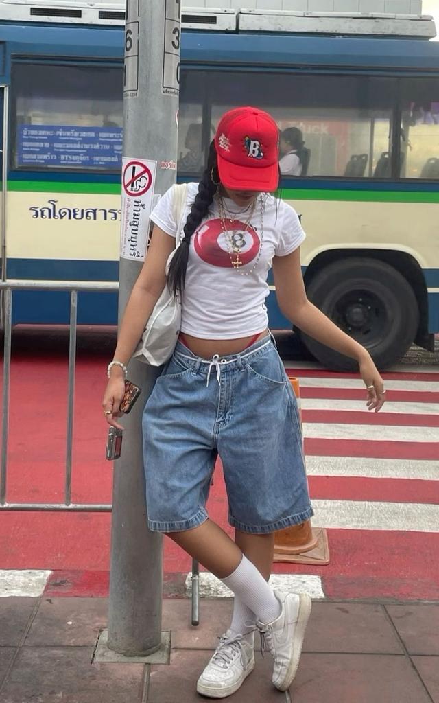 Light Wash Denim Baggy Shorts
