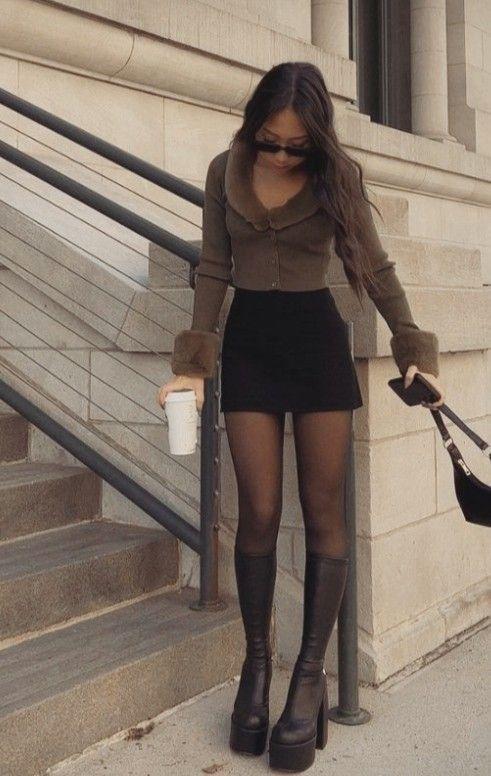 Black Mini Pencil Skirt