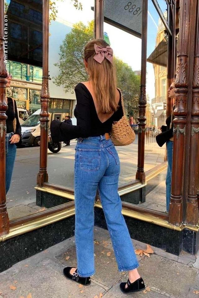 Medium Wash Straight Leg Denim Jeans