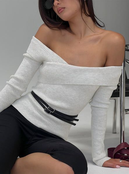 off shoulder knit sweater look 19