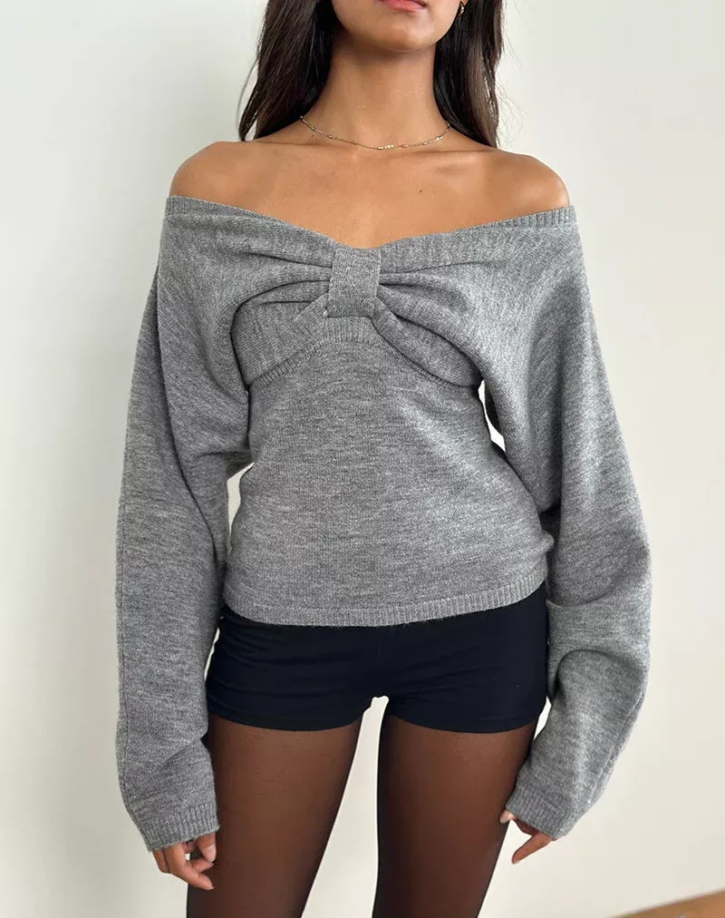 off shoulder knit sweater look 7