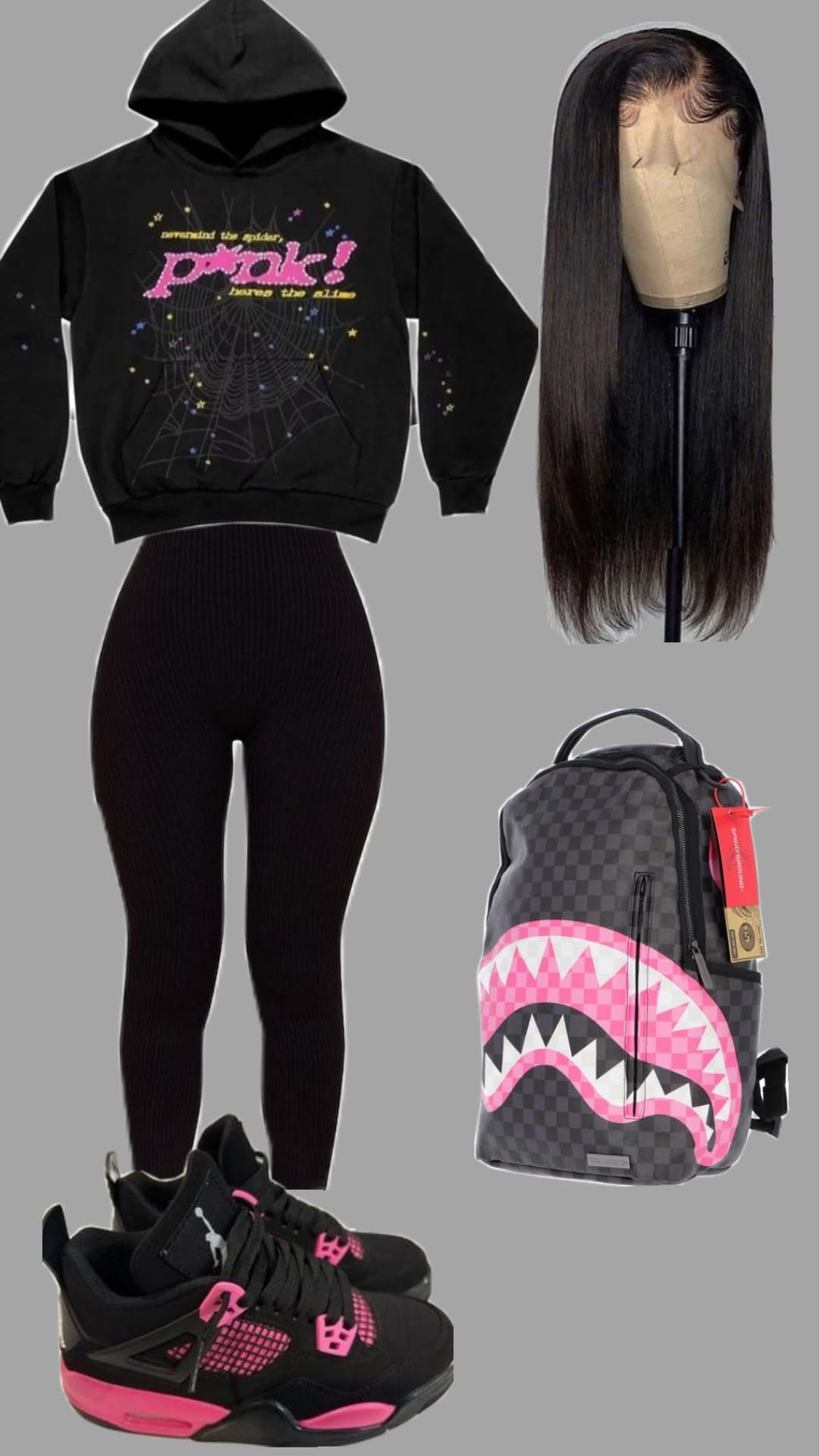 black cotton graphic hoodie with rhinestone spiderweb detail