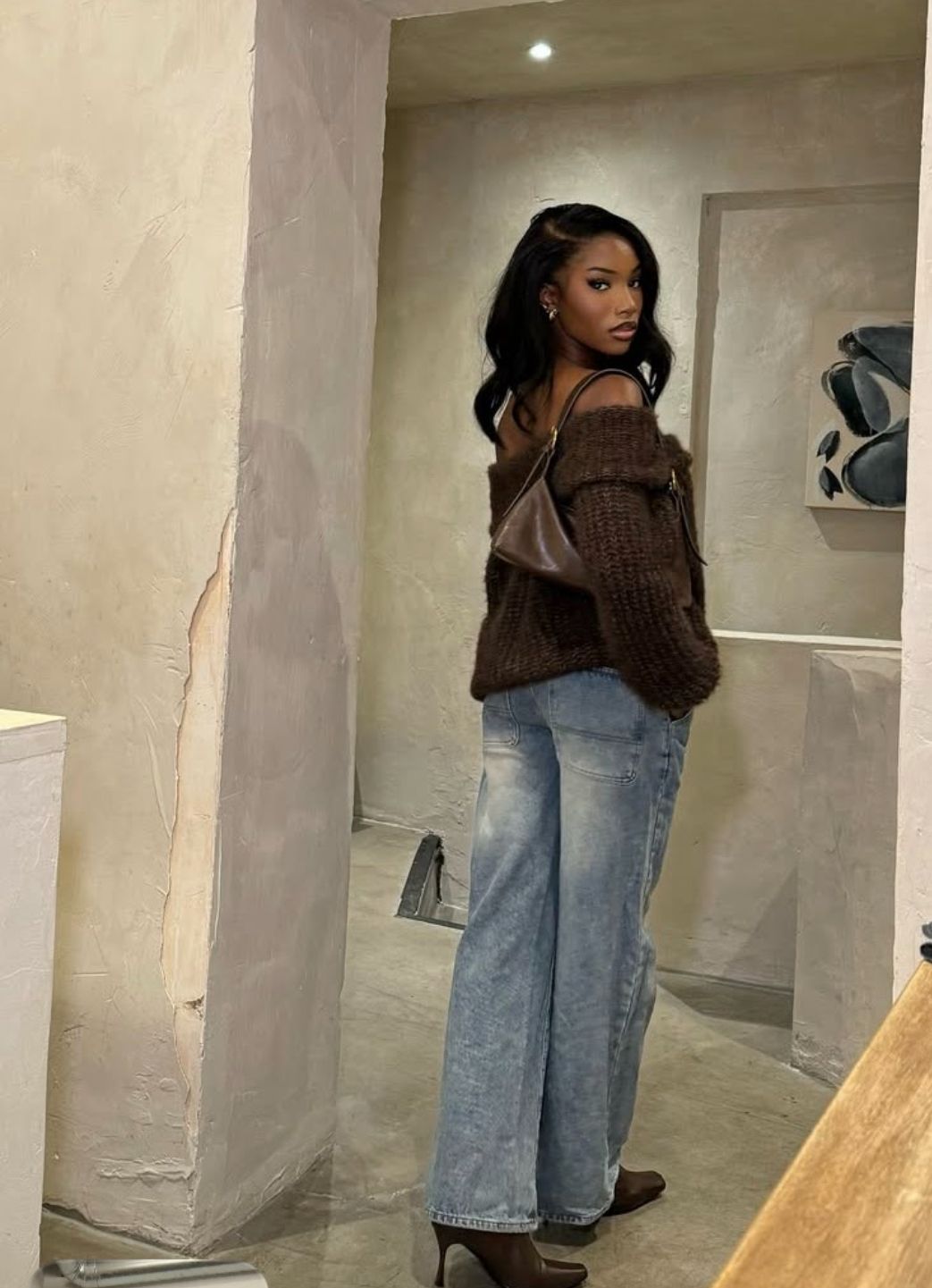 off shoulder knit sweater look 19