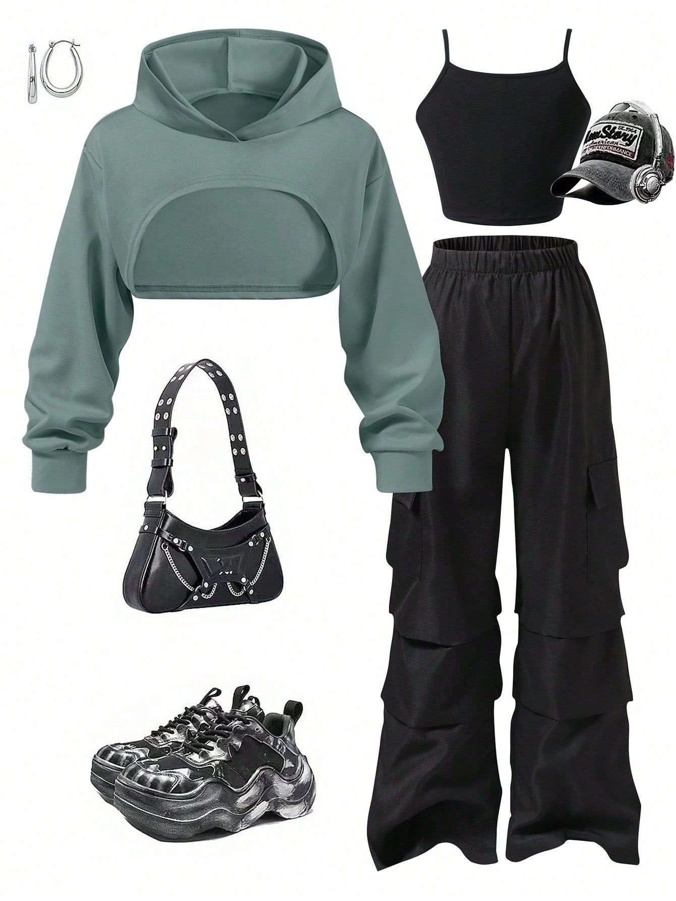 cropped hooded shrug