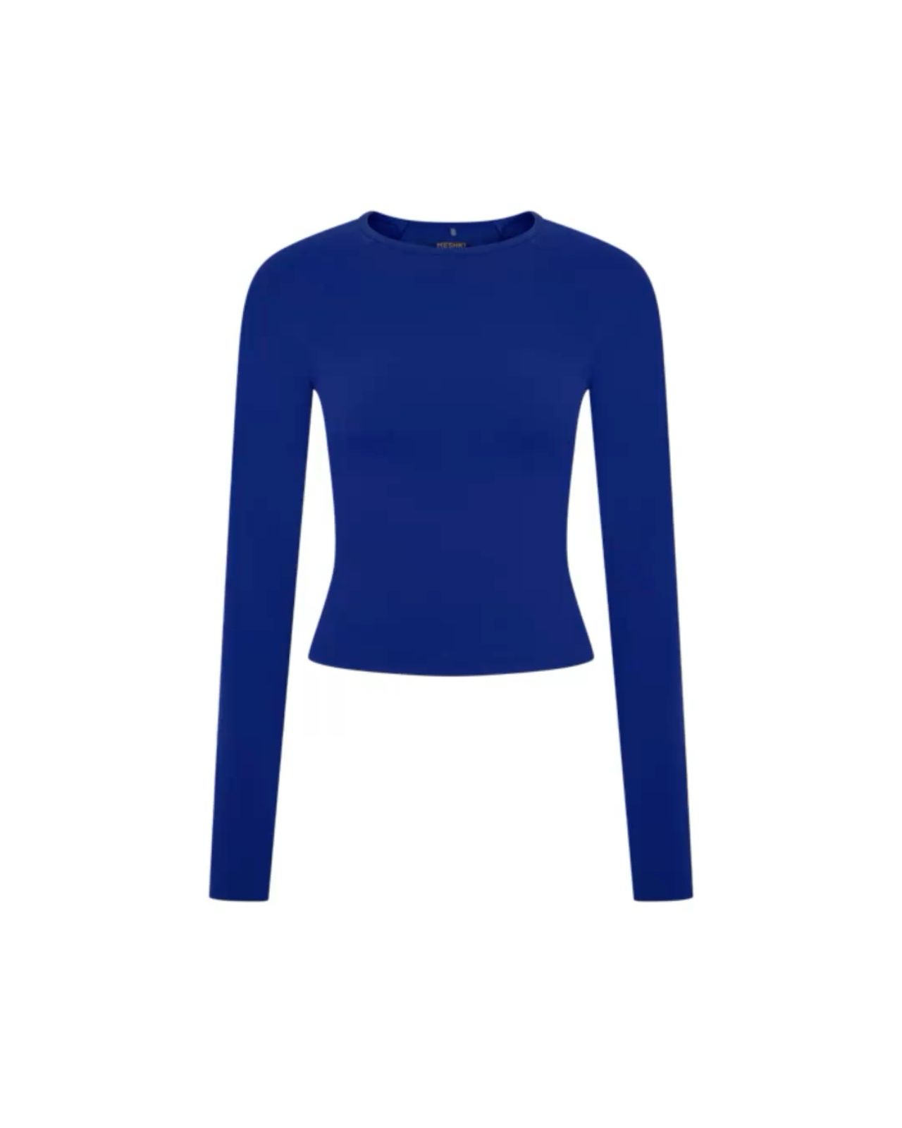 royal blue long sleeve crew neck fitted top