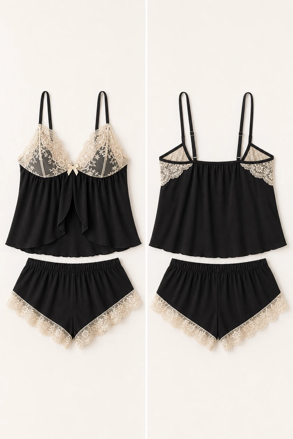 strappy lace bustier matching set