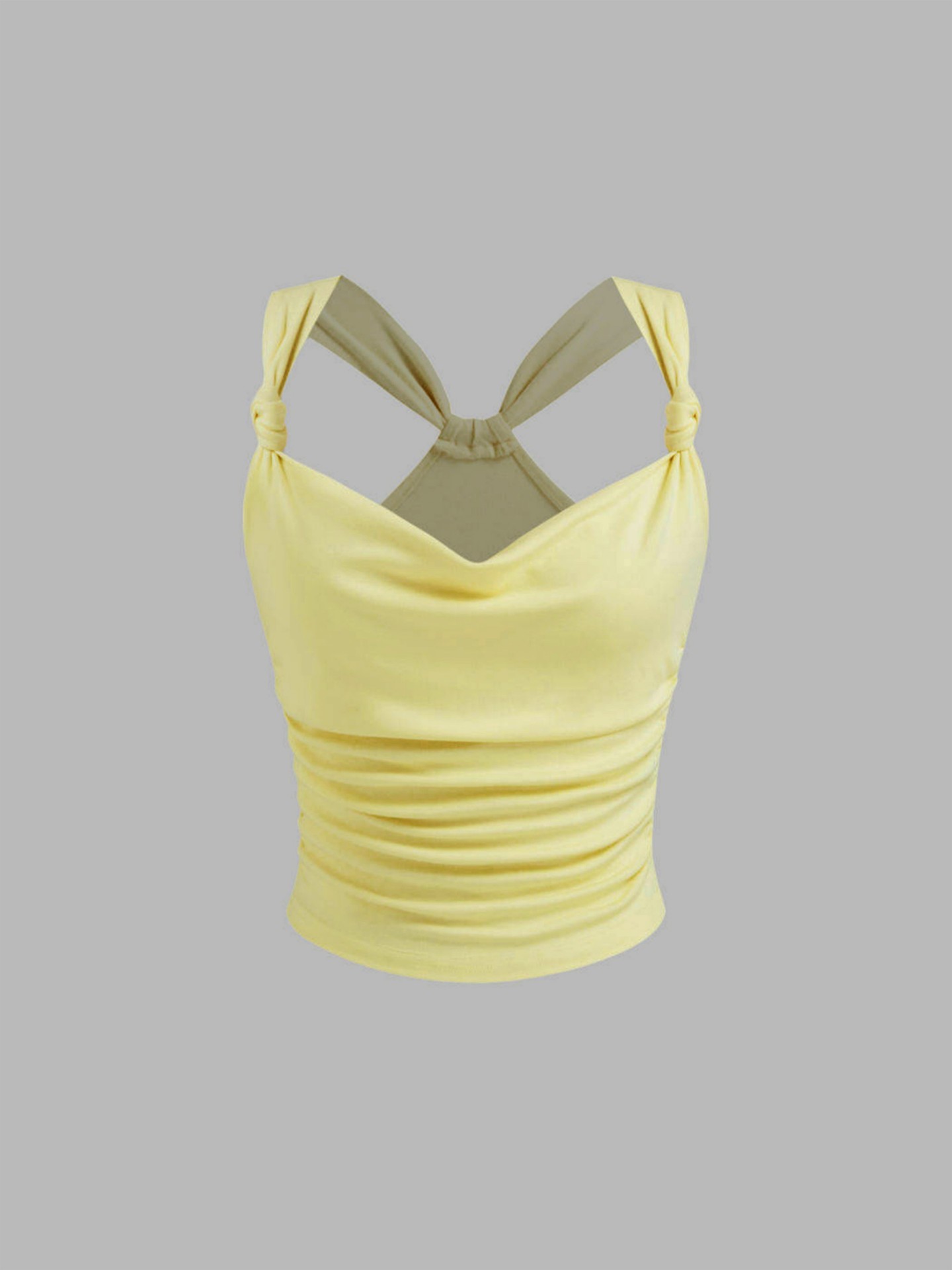 pale yellow knotted cami top