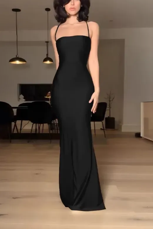 black bodycon cutout maxi dress