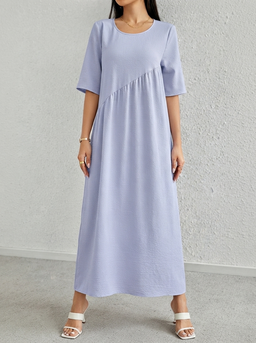light lavender loose casual long dress