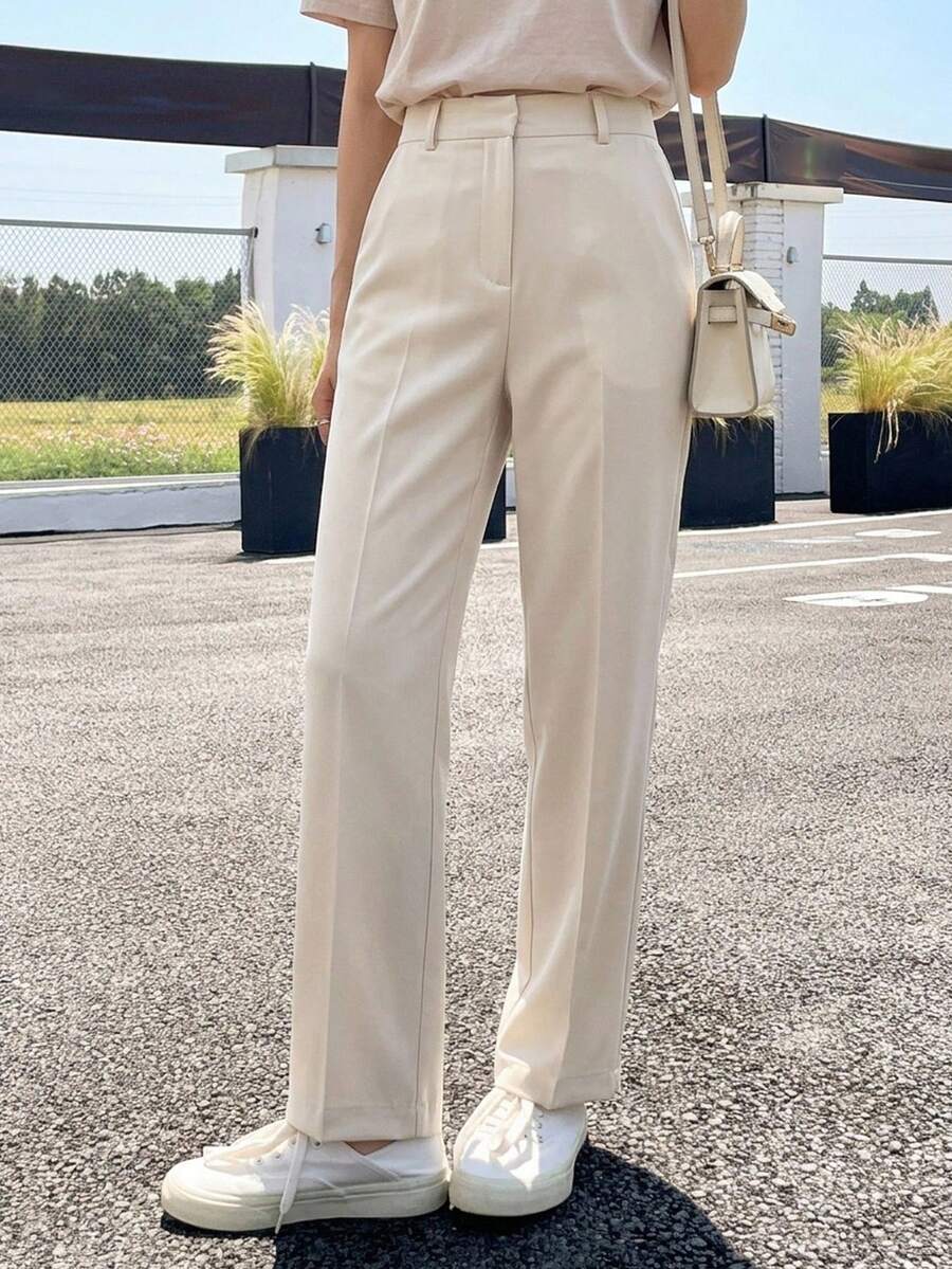dazy casual business solid color straight leg pants
