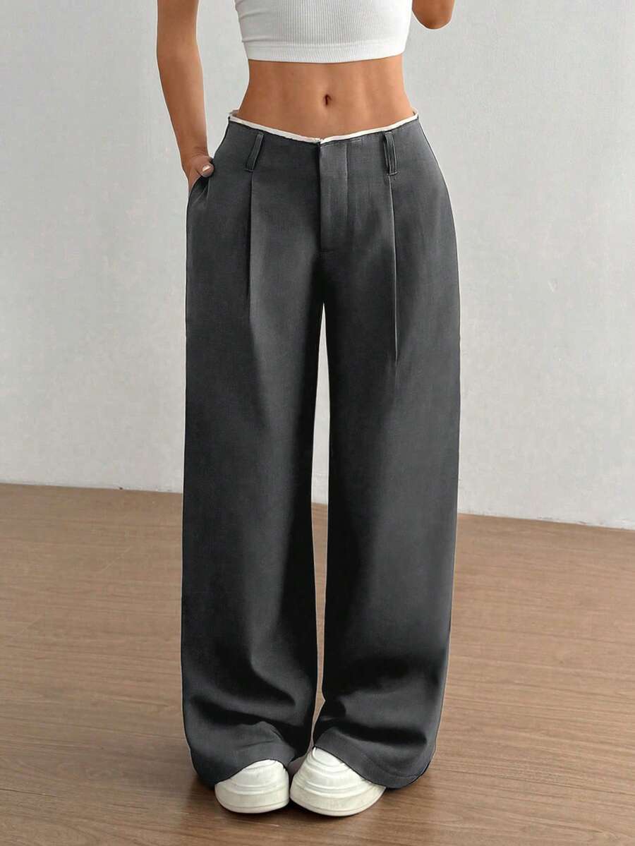 flirla women's elegant straight leg trousers