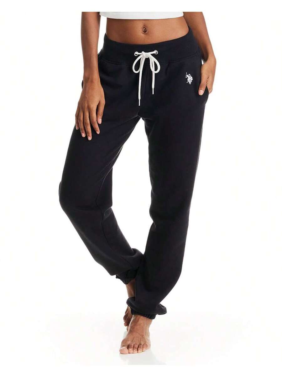 black french terry cotton lounge joggers