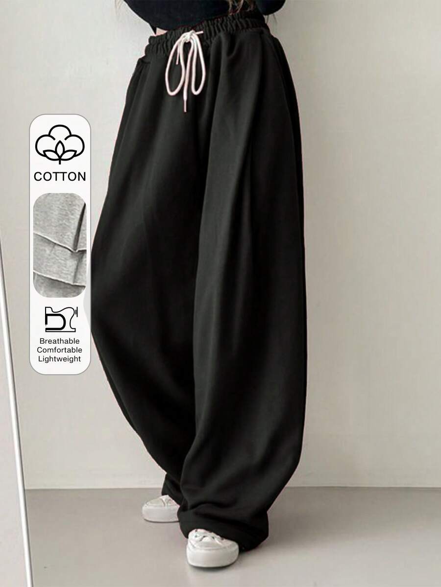 black loose street style baggy joggers