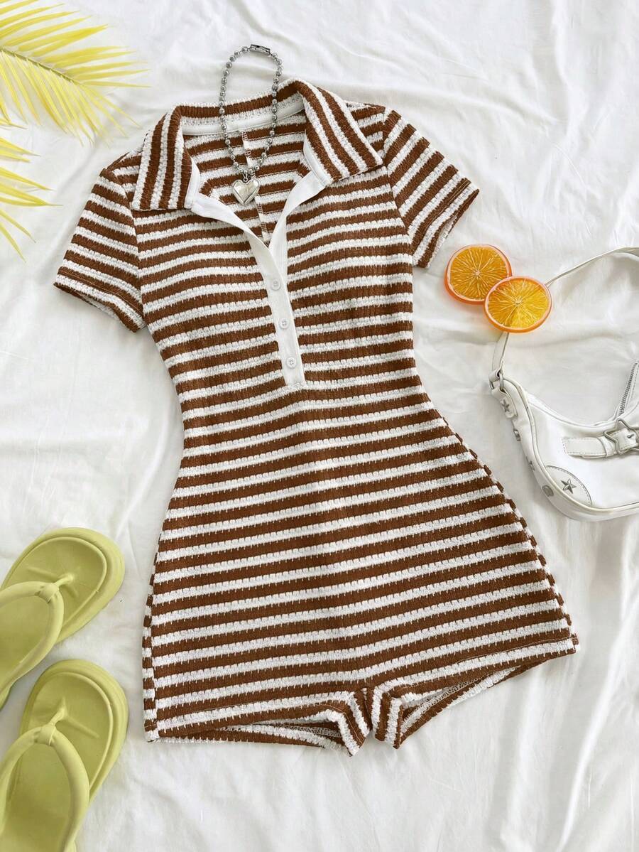 soleia striped casual jumpsuit for women