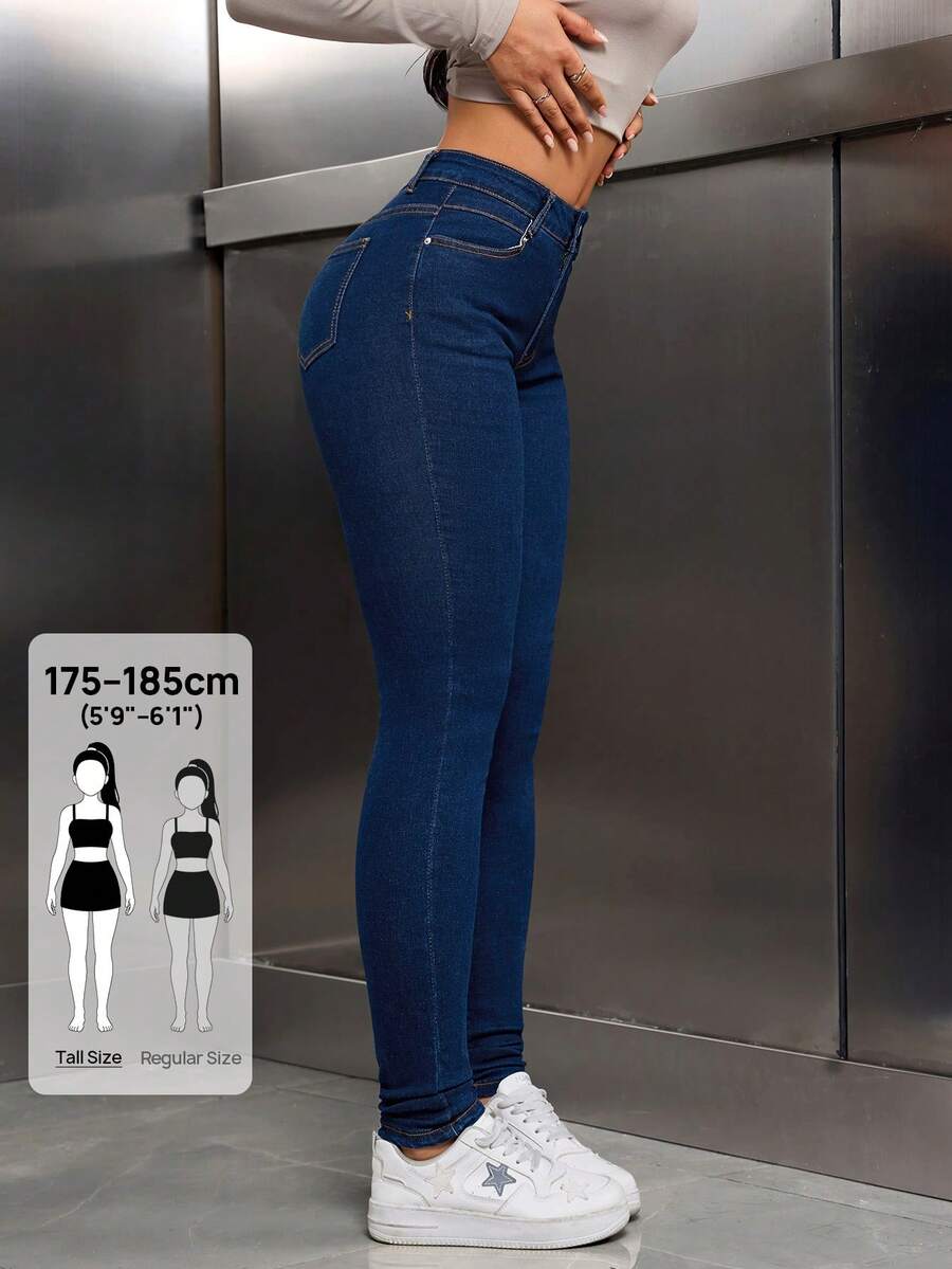 dark wash high waisted skinny denim jeans