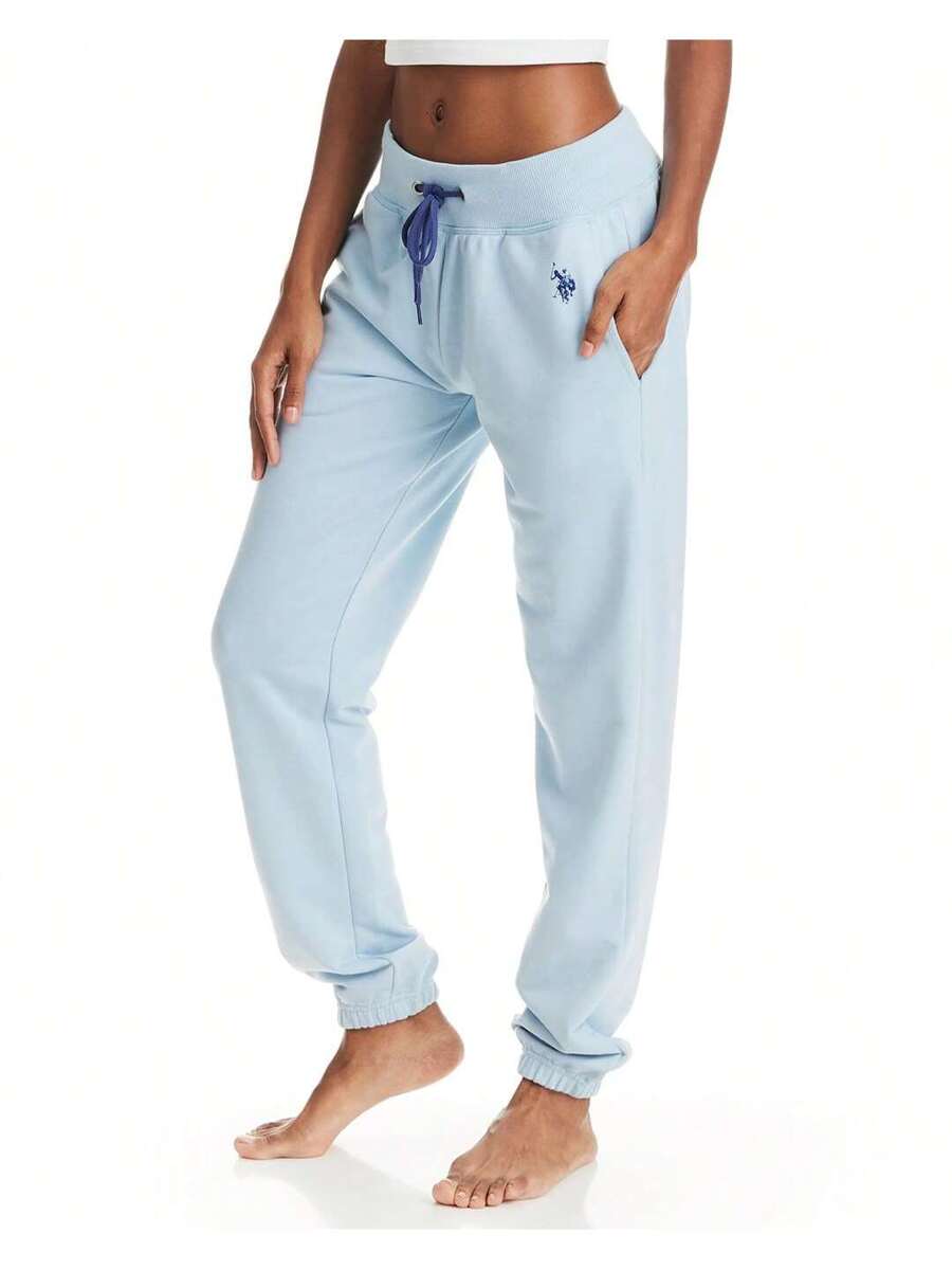 light blue french terry cotton lounge joggers