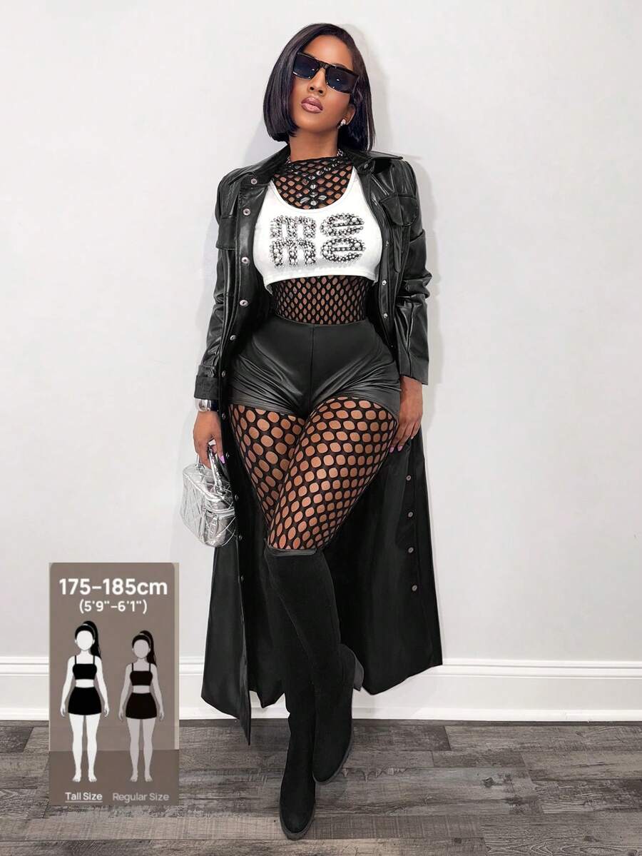 hollow out fishnet sheer backless unitard