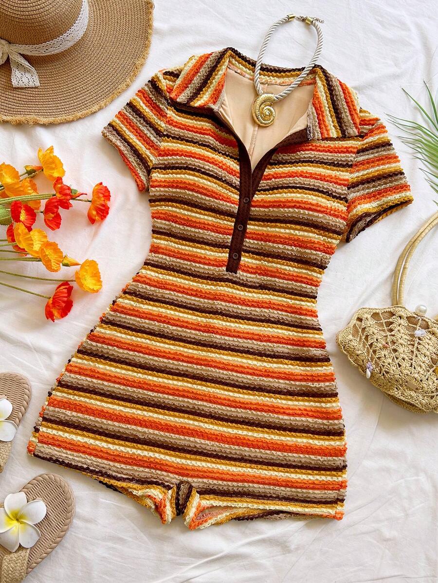 soleia striped casual jumpsuit for women