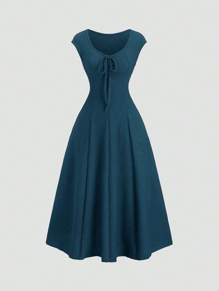solid color cinching waist fitted knit maxi dress