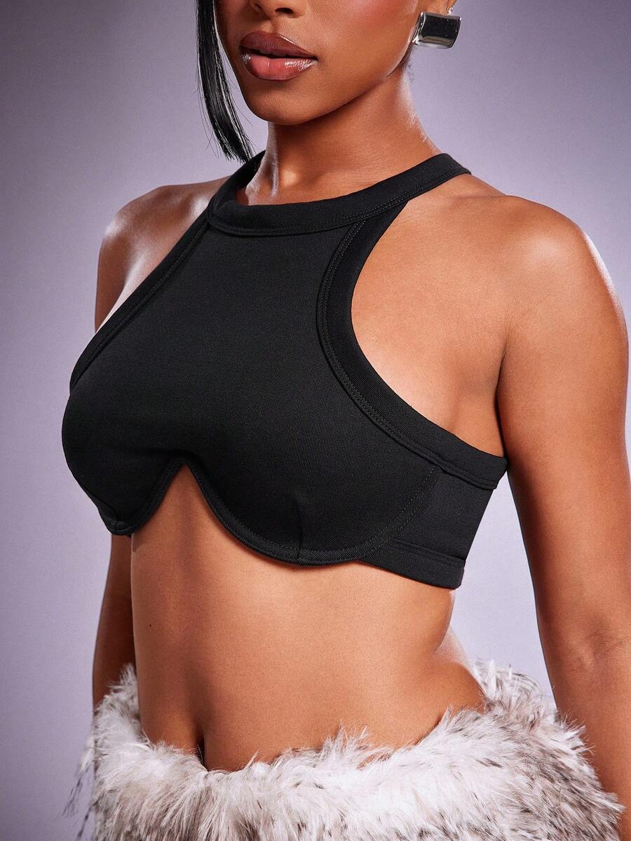 denimoi women solid color crop top sleeveless sexy shirt