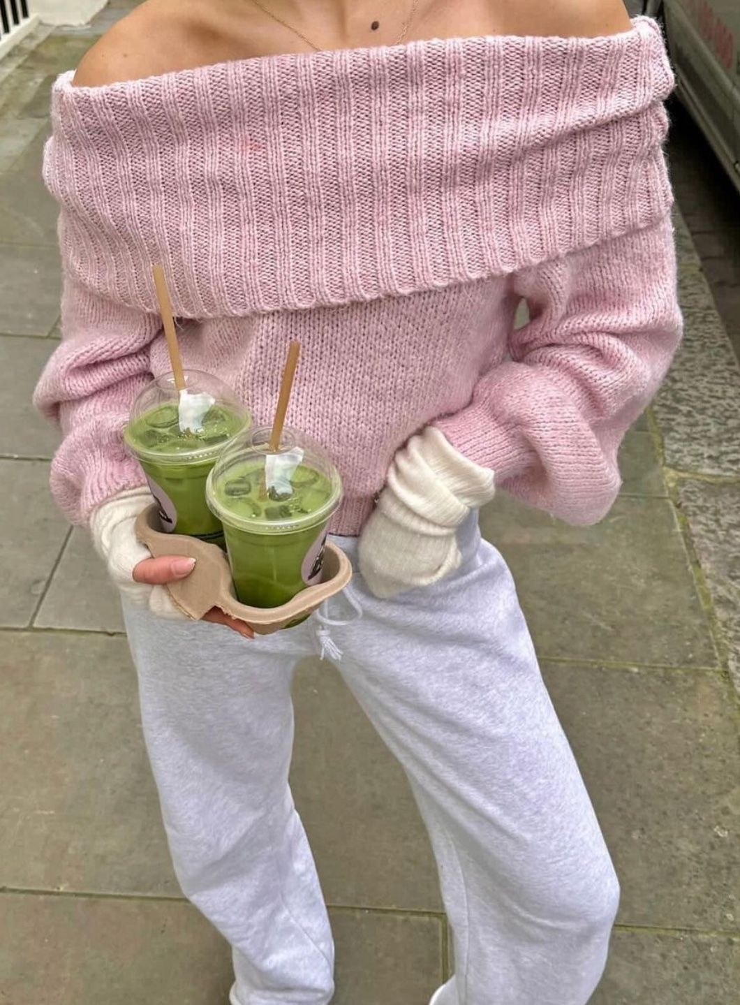 off shoulder knit sweater look 15