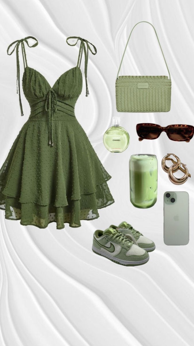 olive green swiss dot tie-strap camisole top