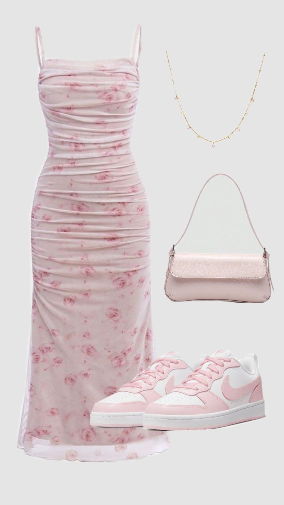 pink floral ruched mesh midi dress