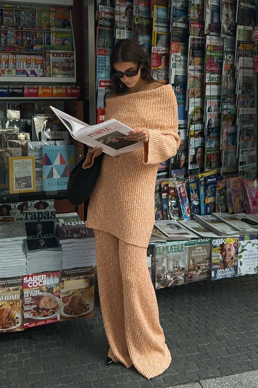 off shoulder knit sweater look 12