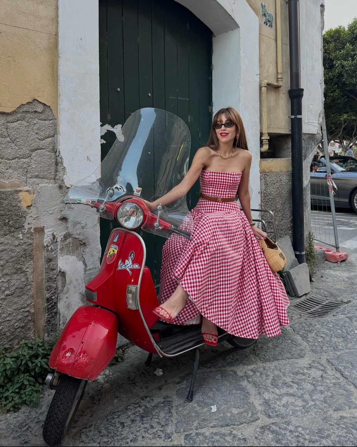 red gingham wrap dress Wren Wrap Athletic Dress Red Gingham